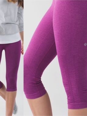 lululemon athletica Purple Seamless Crop Leggings